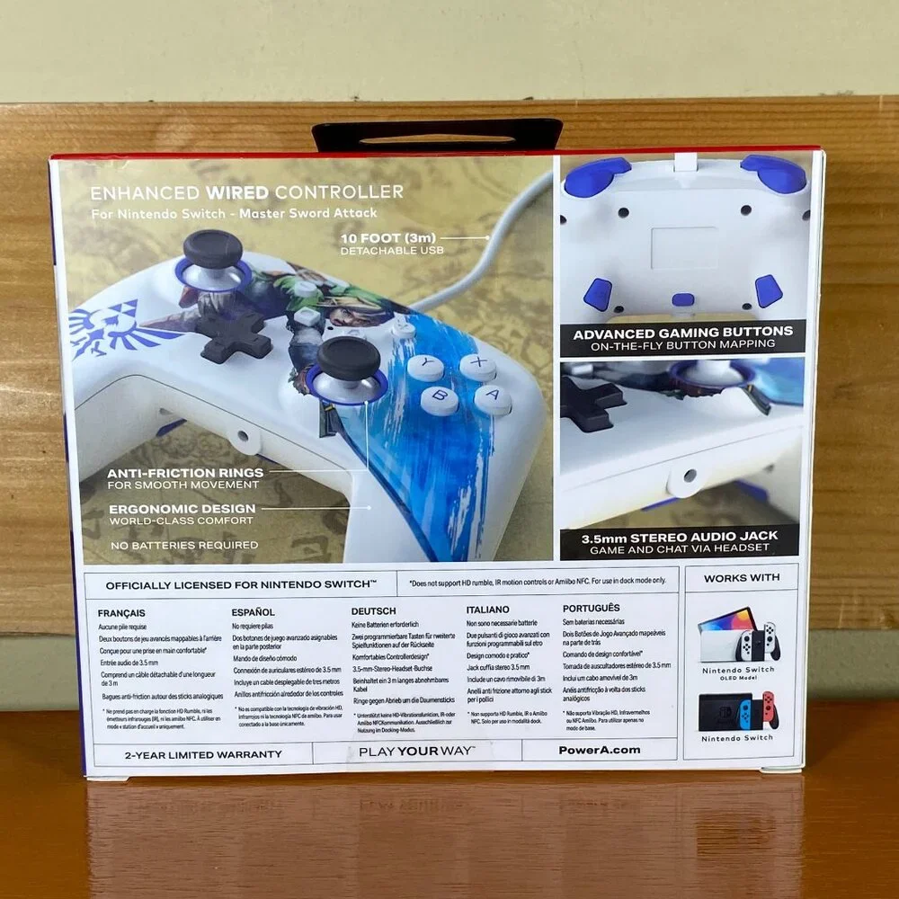 PowerA Enhanced Wired Controller for Nintendo Switch - Master Sword Attack Zelda